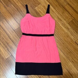 LOFT Pink and Black Mini Dress
